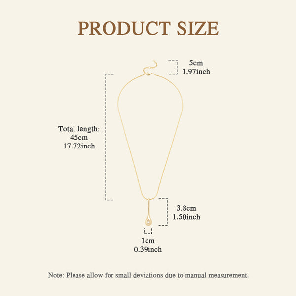 Livingandhome 14K gold teardrop necklace with cubic zirconia - British product