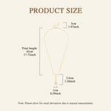Livingandhome 14K gold teardrop necklace with cubic zirconia - British product