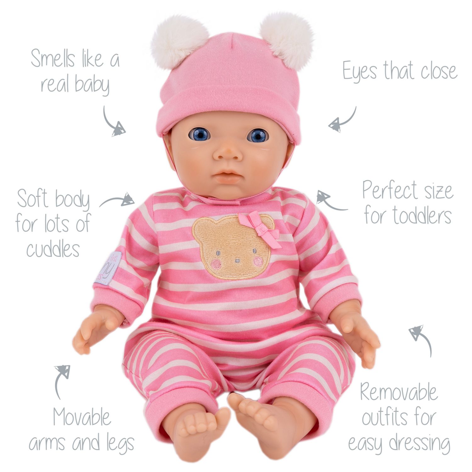 Tiny Treasures pink baby doll 14 inch (British brand)