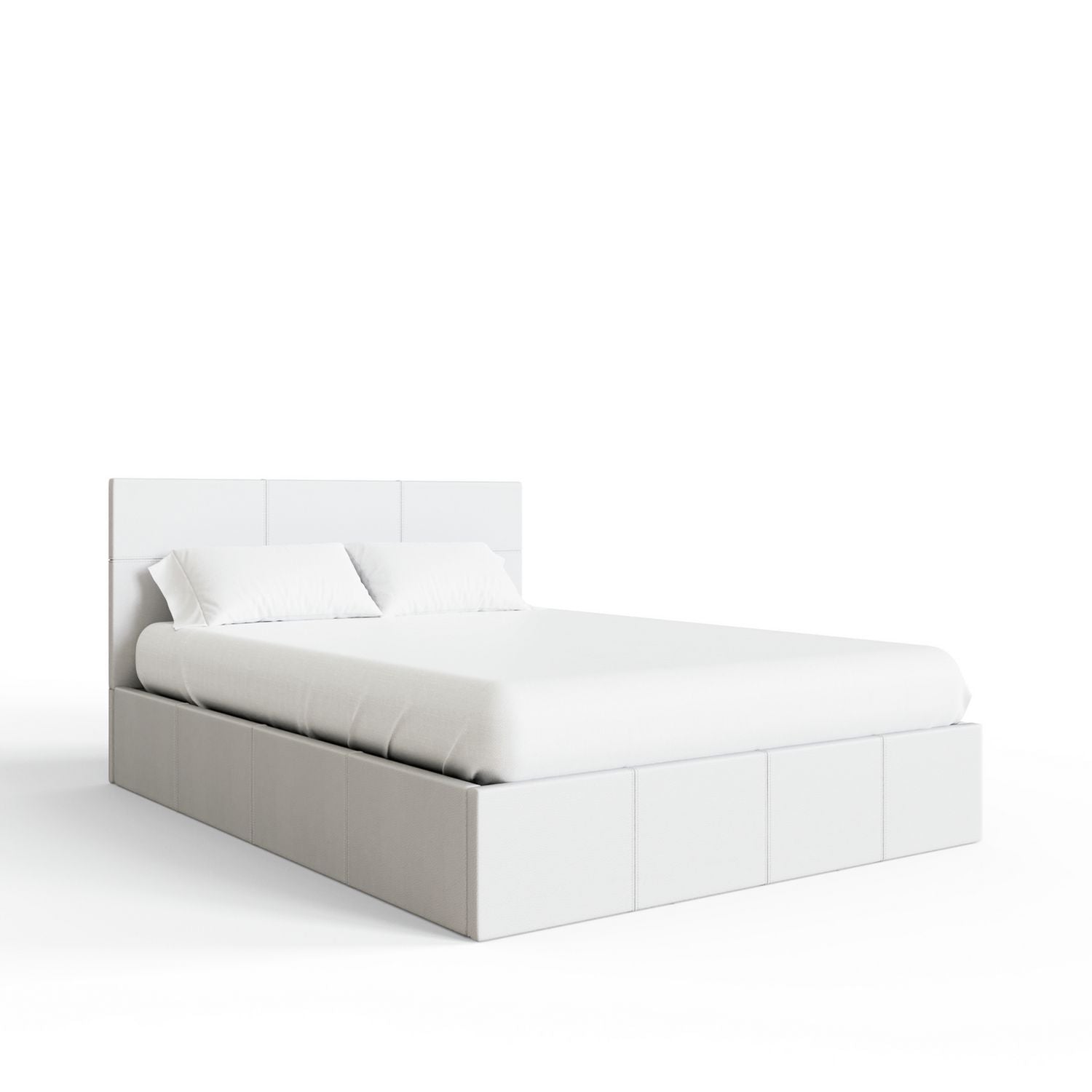 GFW End Lift Double Faux Leather Ottoman Bed - White