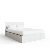 GFW End Lift Double Faux Leather Ottoman Bed - White