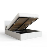 GFW End Lift Double Faux Leather Ottoman Bed - White