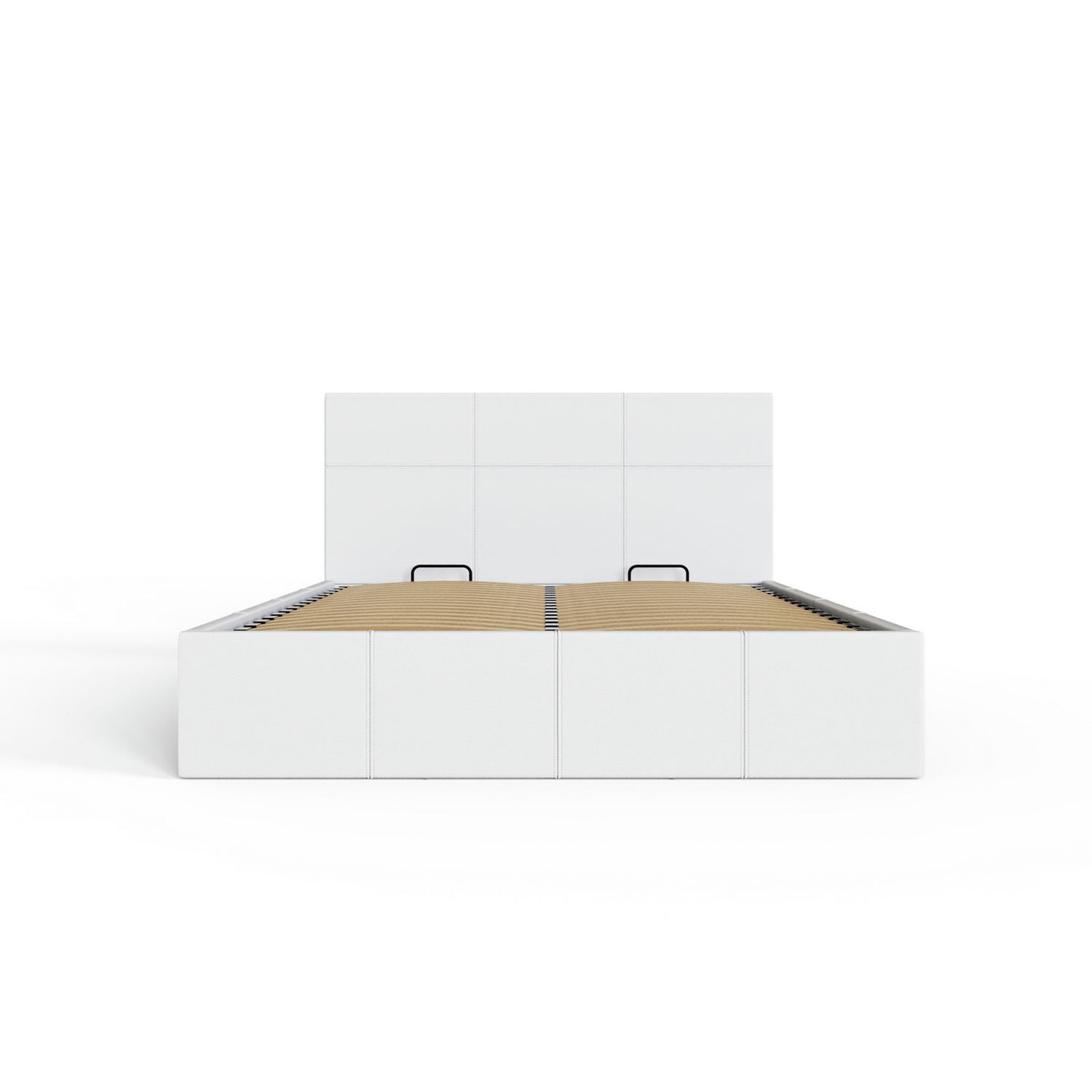 GFW End Lift Double Faux Leather Ottoman Bed - White