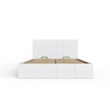 GFW End Lift Double Faux Leather Ottoman Bed - White