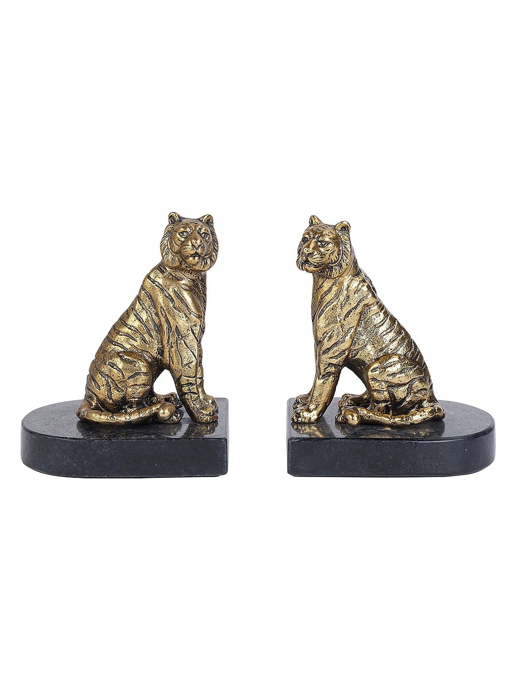 Libra Interiors Kavari tiger bookends set of 2, UK version