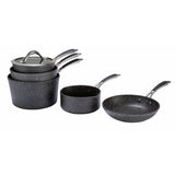 Habitat rock effect non stick aluminium pan set 5 piece (British brand)