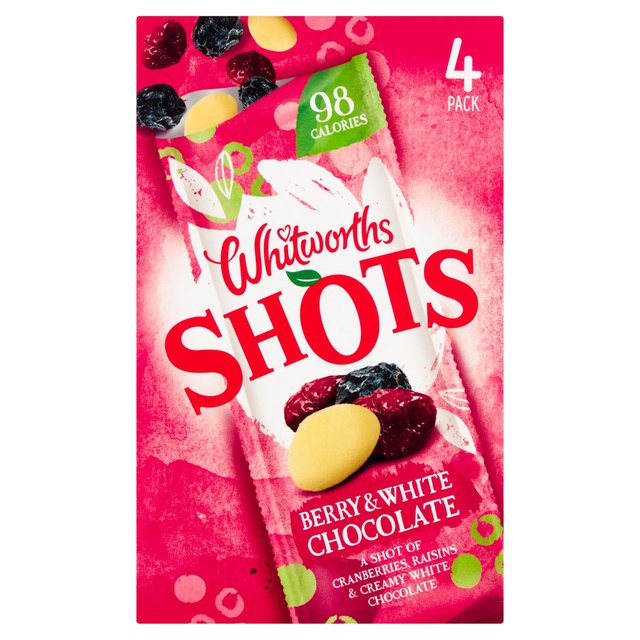 Whitworths Shots Snack Pack Berry & White Chocolate   4 per pack GOODS M&S   