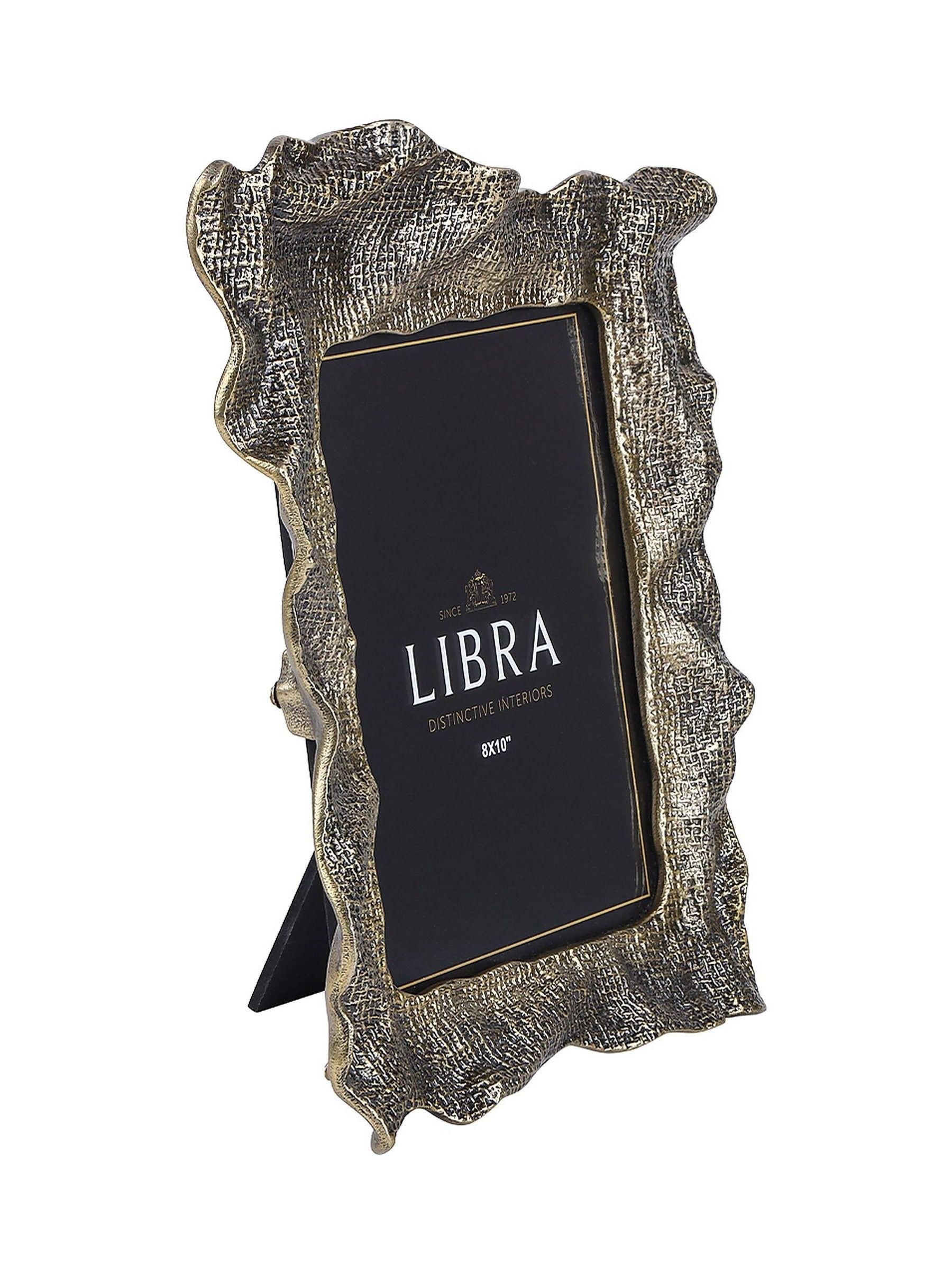 Libra Interiors Molten Weave photo frame antique brass 8x10 - British product