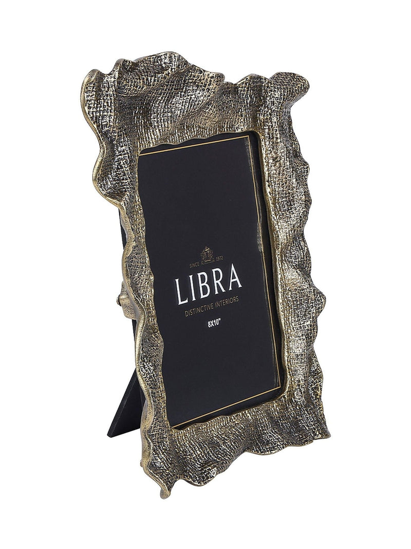 Libra Interiors Molten Weave photo frame antique brass 8x10 - British product