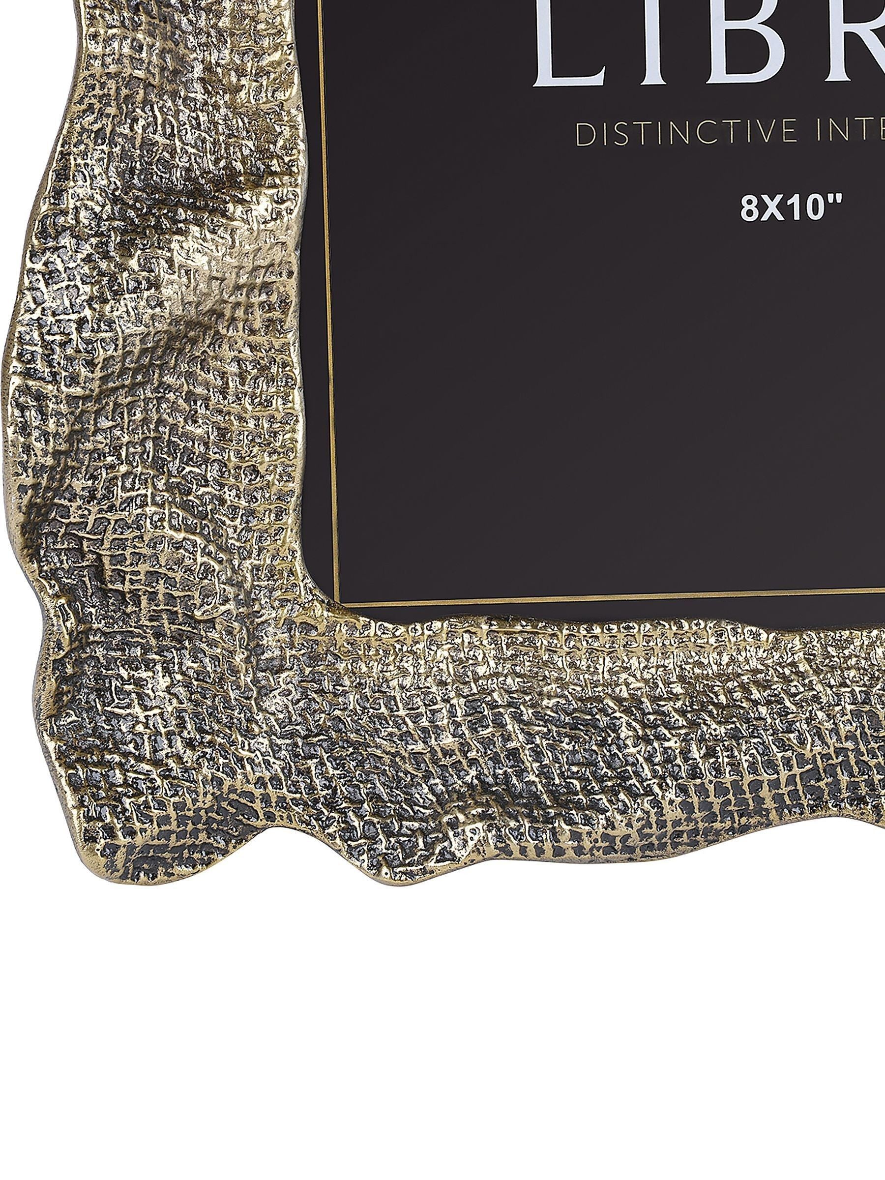 Libra Interiors Molten Weave photo frame antique brass 8x10 - British product