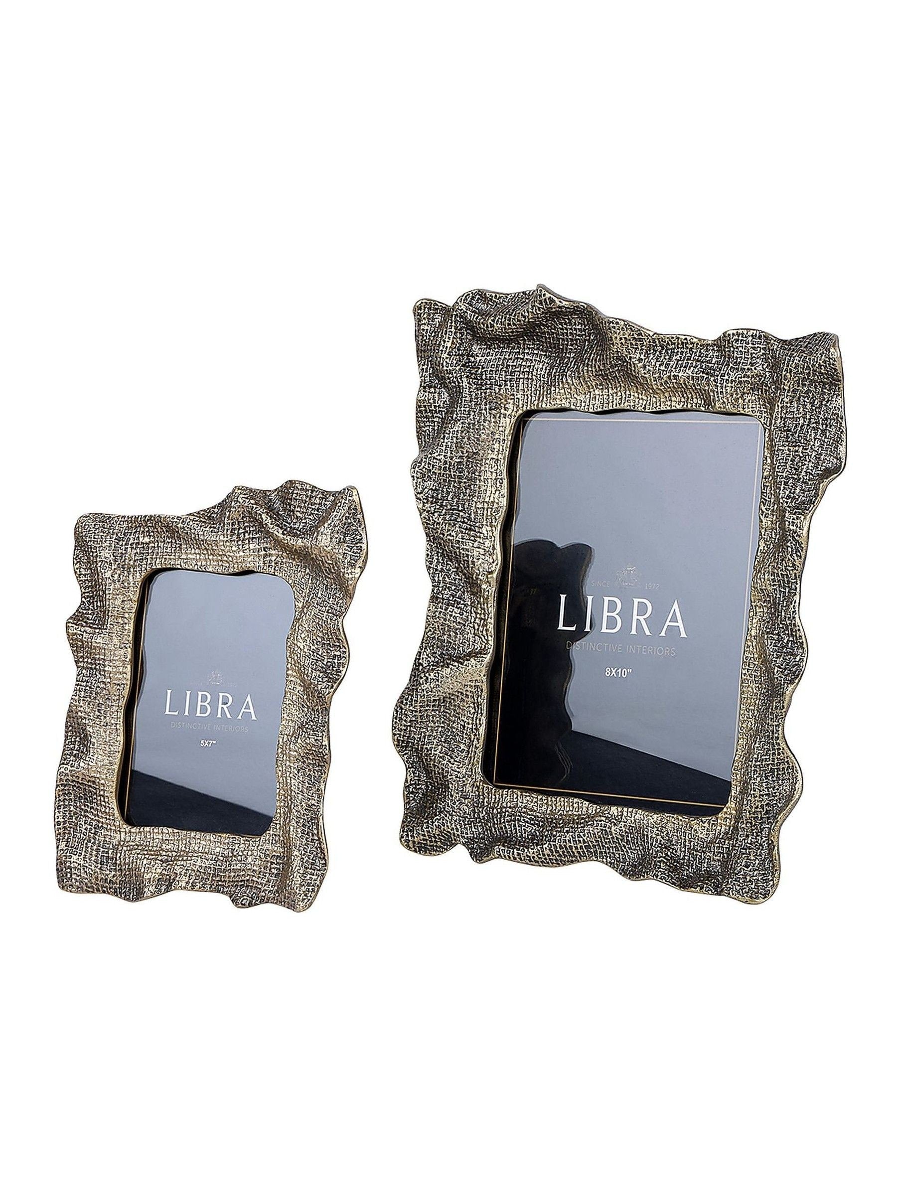 Libra Interiors Molten Weave photo frame antique brass 8x10 - British product