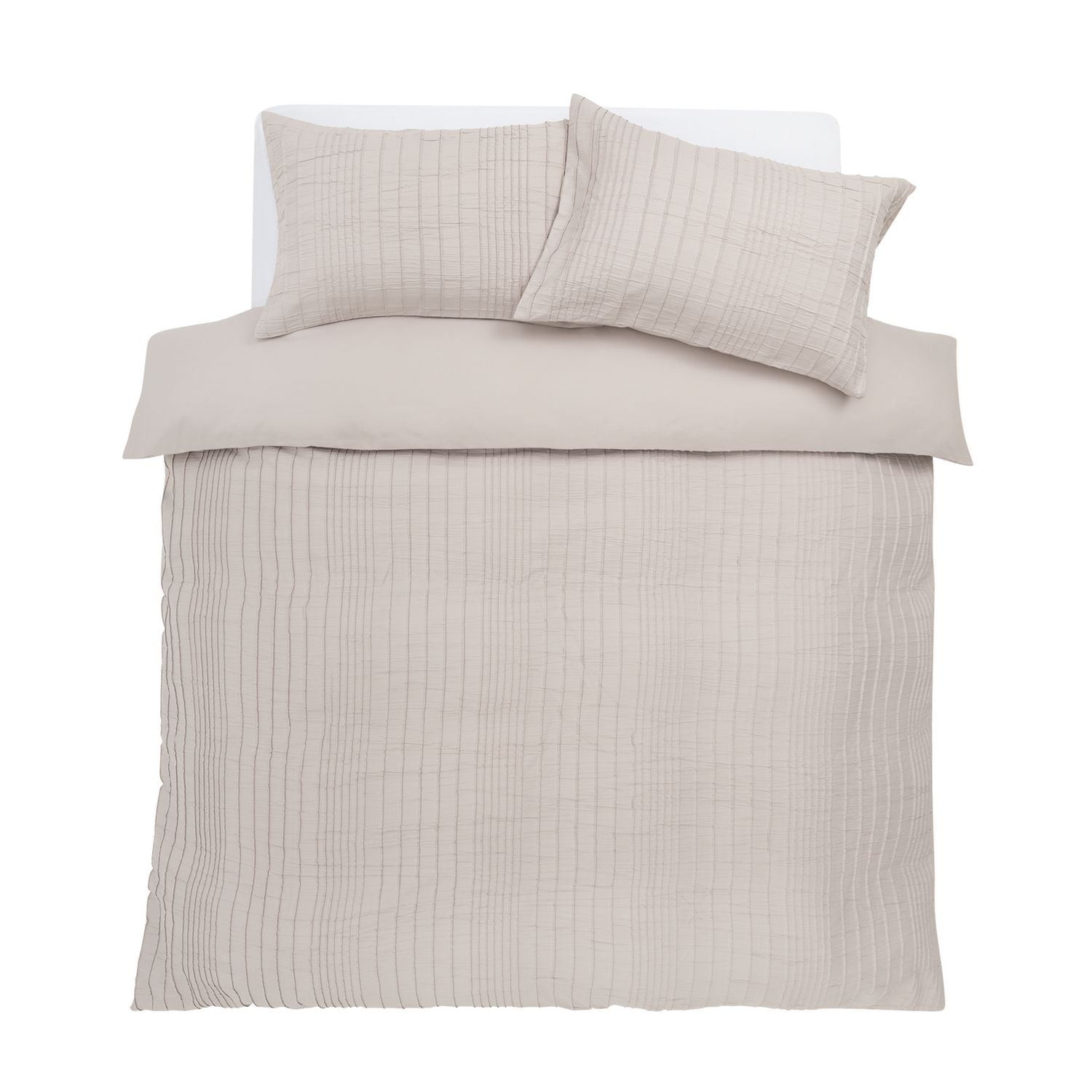 Argos Home Crinkle Taupe Bedding Set - King size