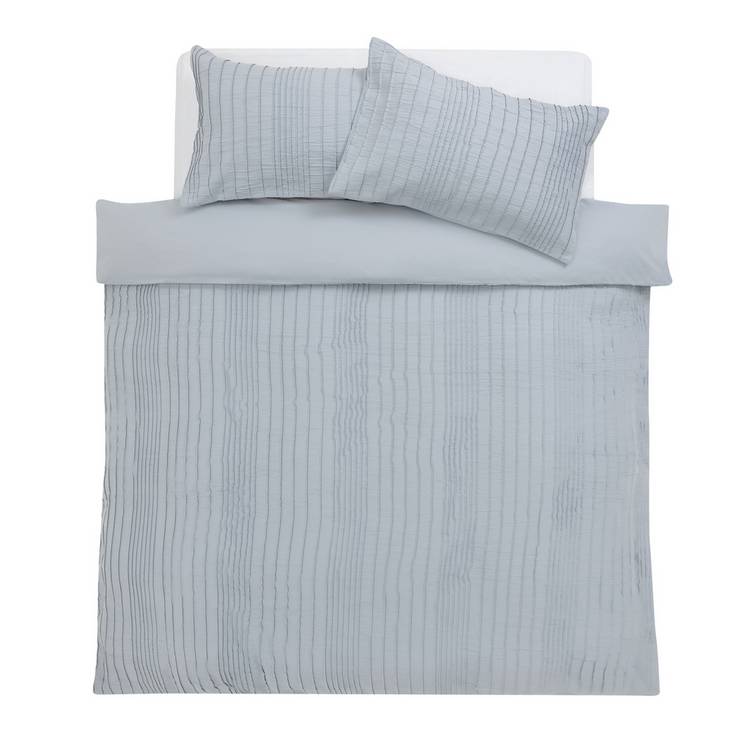 Argos Home blue crinkle bedding set single (British brand)