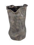 Libra Interiors antique brass gold molten weave small vase, UK version