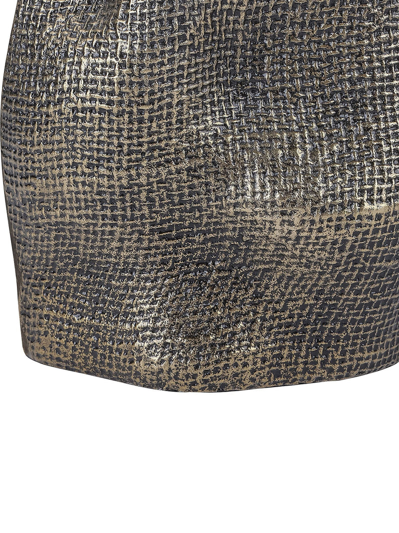 Libra Interiors antique brass gold molten weave small vase, UK version