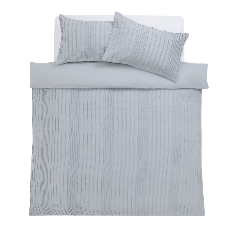 Argos Home Crinkle Blue Bedding Set - King size