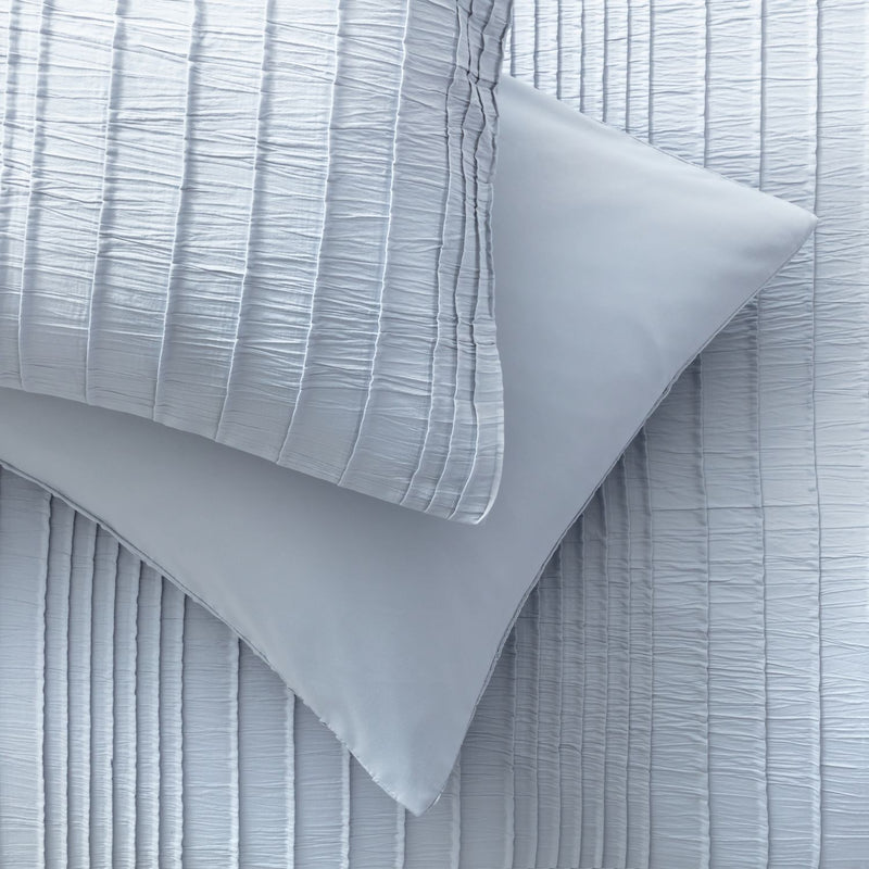 Argos Home Crinkle Blue Bedding Set - King size