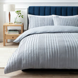 Argos Home Crinkle Blue Bedding Set - Superking