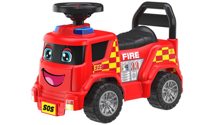 EVO foot-to-floor fire engine ride on for toddlers, imported from the UK