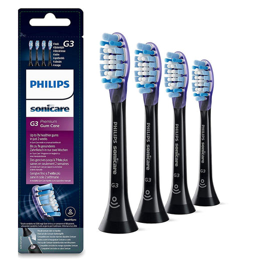 Philips Sonicare Premium Gum Care BrushSync Enabled Replacement Brush Heads - 4pk Black HX9054/33 Dental Boots   