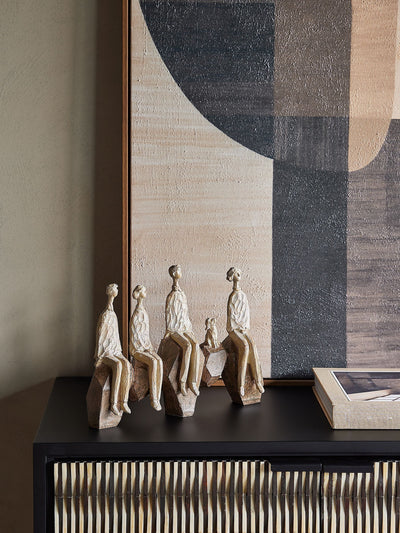 Next Libra Interiors Brown Ellington Seated Forms Family of 5 Sculptural Figure Group- Buy online at McGrocer