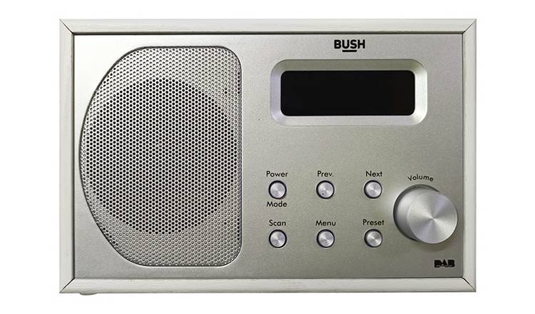 Bush Lisbon DAB/FM portable radio white wood effect, imported from the UK