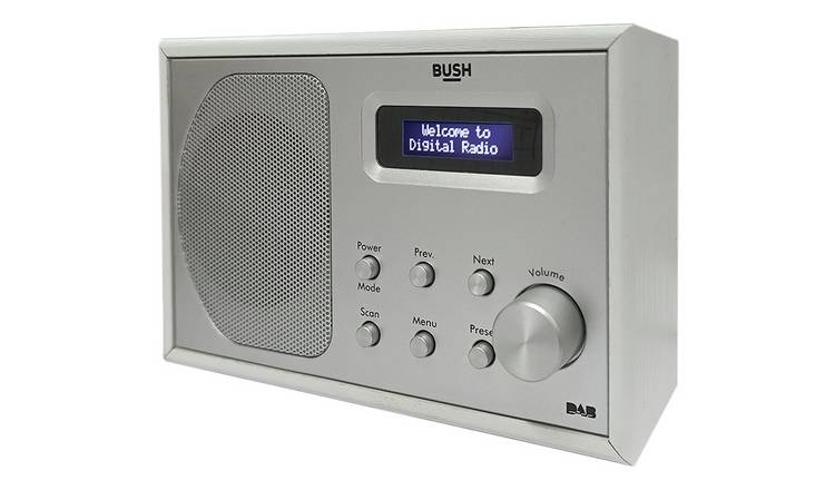 Bush Lisbon DAB/FM portable radio white wood effect, imported from the UK
