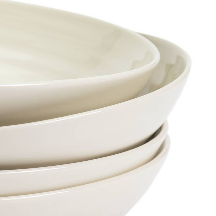 Habitat cream ripple stoneware pasta bowls 4 piece (British brand)