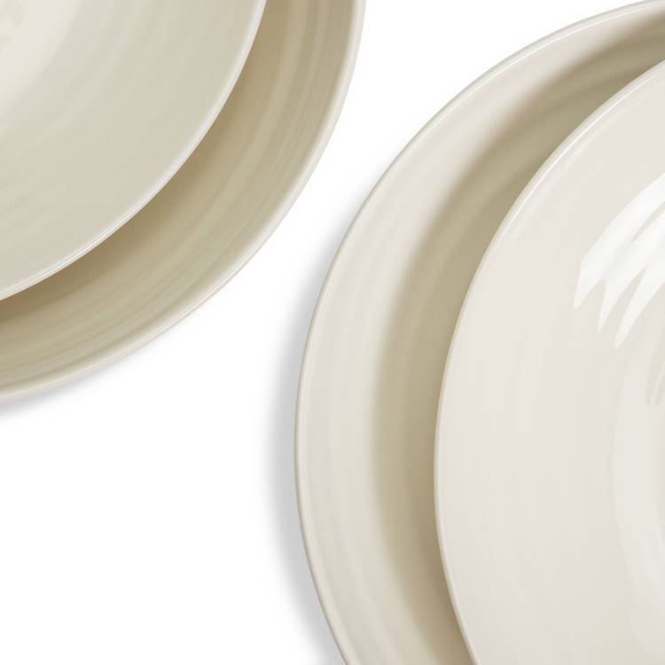 Habitat cream ripple stoneware pasta bowls 4 piece (British brand)