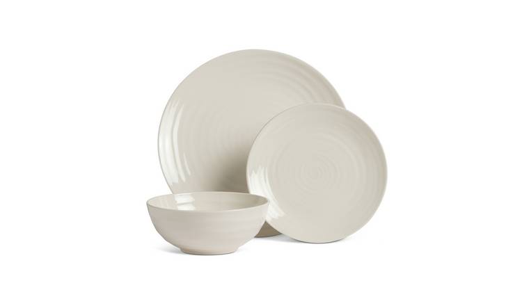 Habitat Ripple 12 Piece Stoneware Dinner Set - Cream GOODS Argos