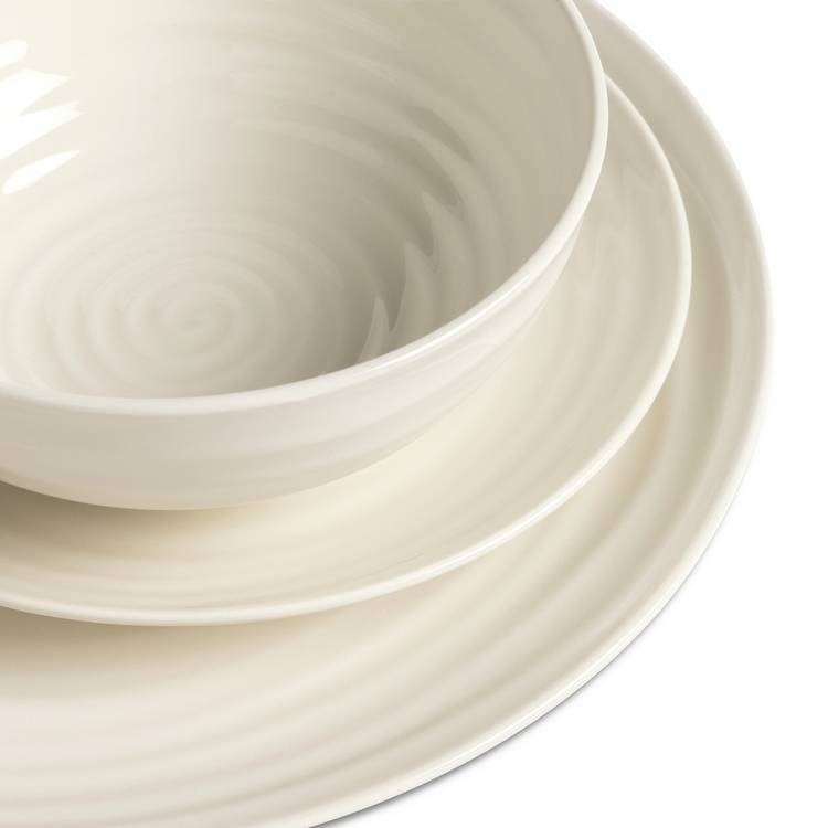 Habitat Ripple stoneware dinner set in cream, imported from the UK