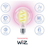 Philips WiZ G95 colour clear filament smart bulb - British product