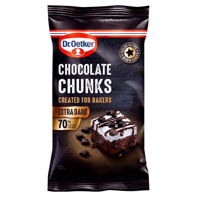 Dr. Oetker 70% Extra Dark Chocolate Chunks   100g GOODS M&S   