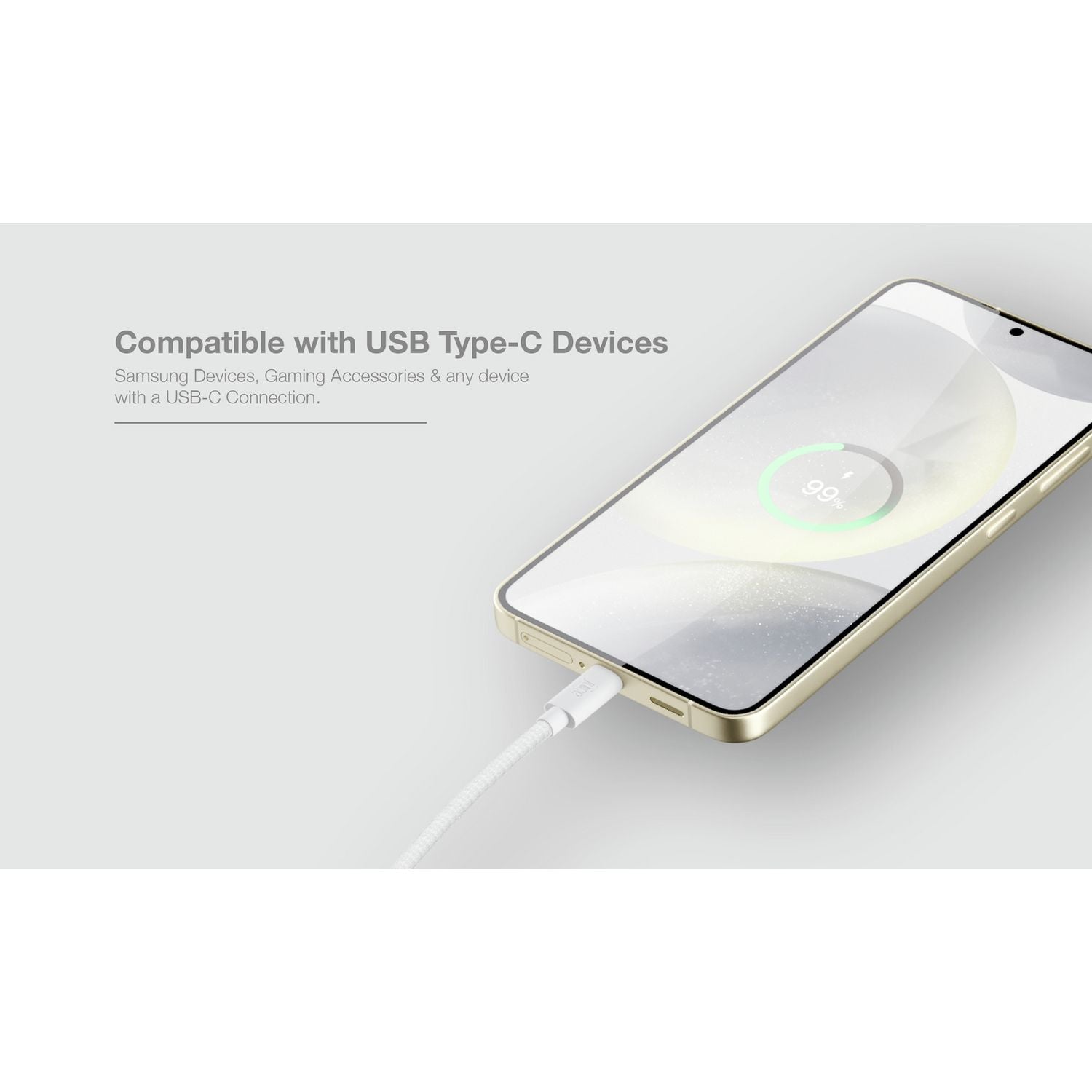 Juice USB C charging cable 2m white - British product