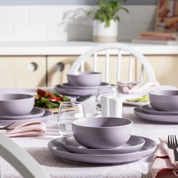 Habitat dinner set lilac 12-piece, UK version