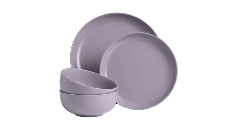 Habitat Matte Glaze 12 Piece Stoneware Dinner Set - Lilac GOODS Argos