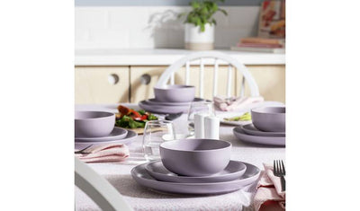 Argos Habitat Matte Glaze 12 Piece Stoneware Dinner Set - Lilac- Buy online at McGrocer
