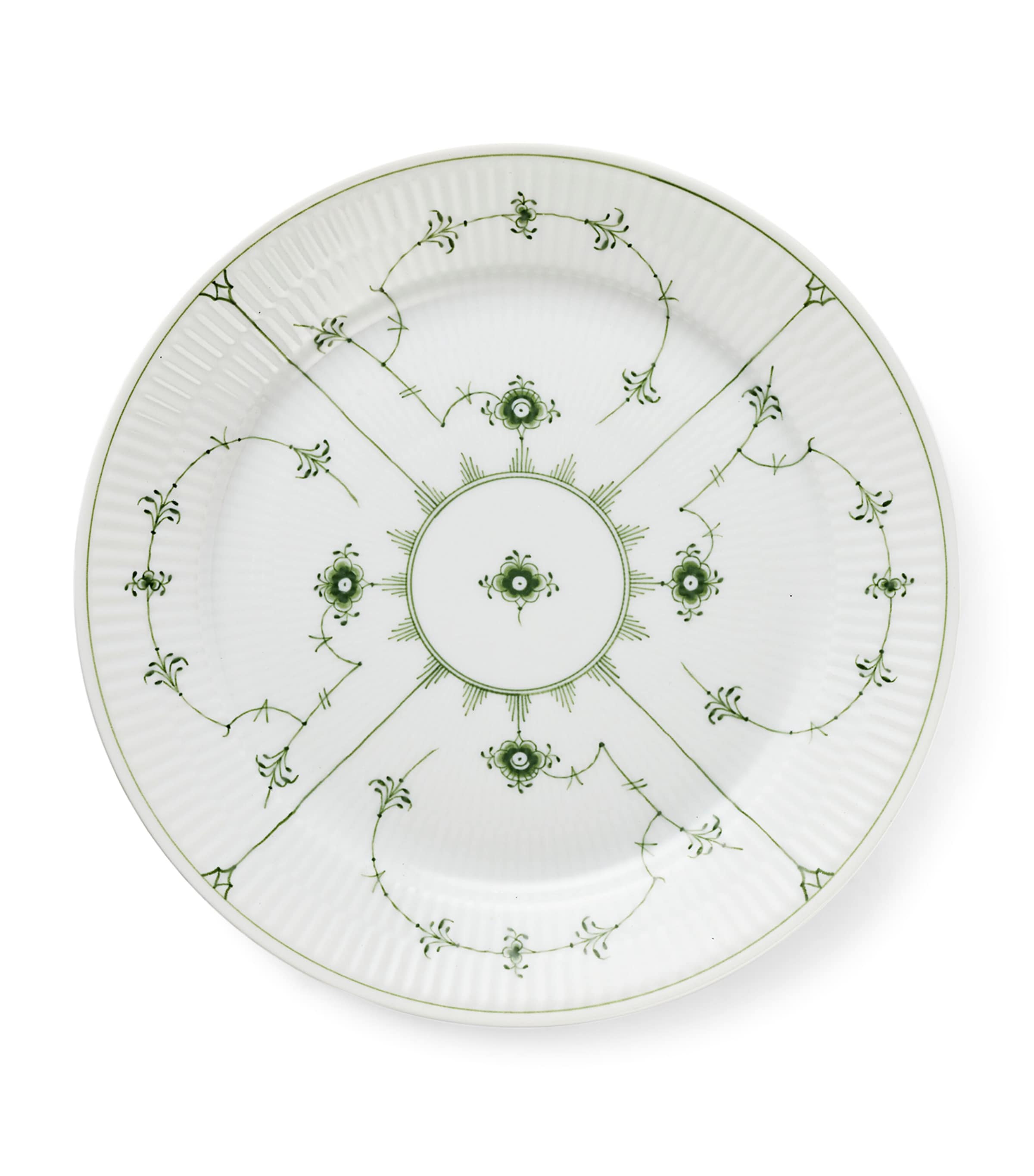 Porcelain Green Fluted Plain Plate (27cm)