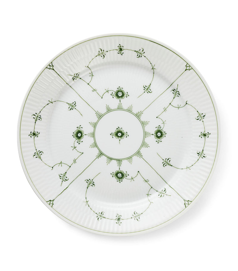 Porcelain Green Fluted Plain Plate (27cm)