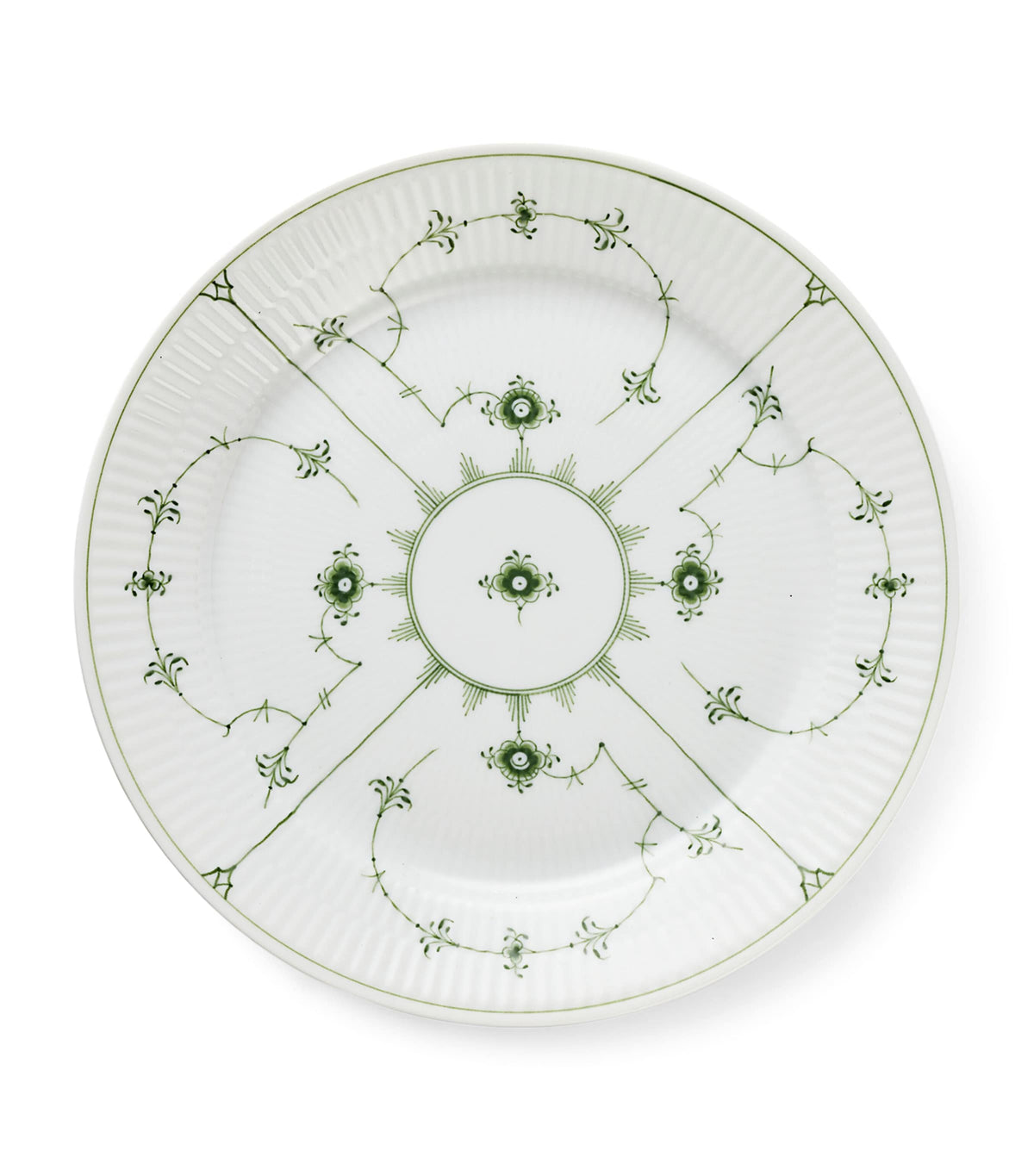 Porcelain Green Fluted Plain Plate (27cm)