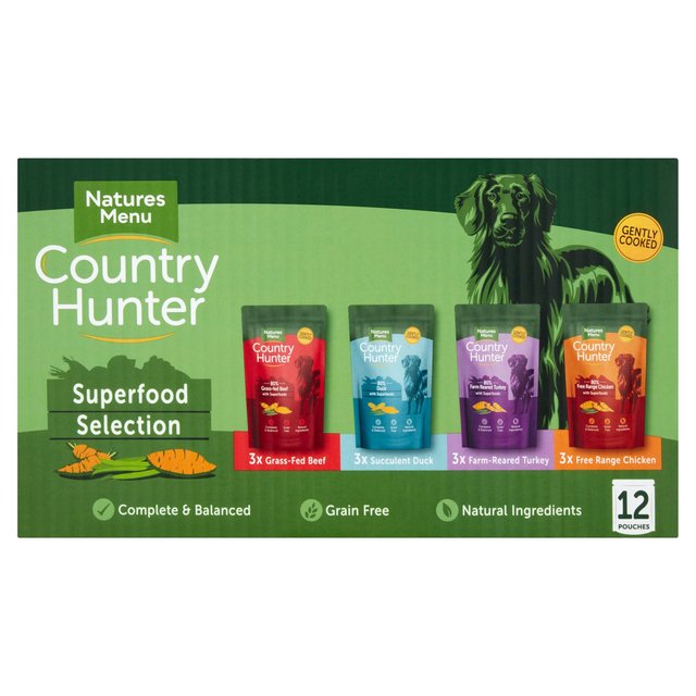 Natures Menu Country Hunter Superfood Selection Wet Dog Food Pouches   12 x 150g