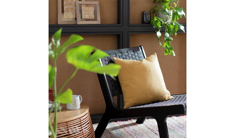 Habitat basket weave cushion cover mustard 43x43cm - British product