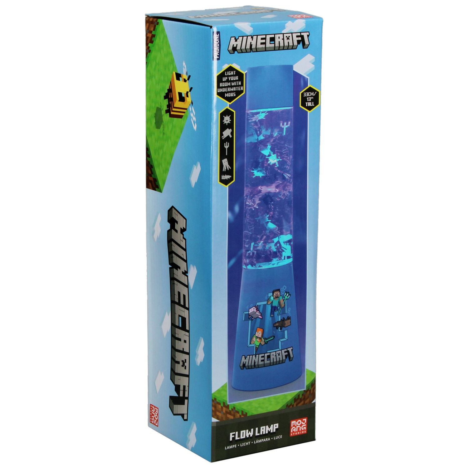 Microsoft Minecraft glitter flow lamp Blue & Clear 33cm (British brand)