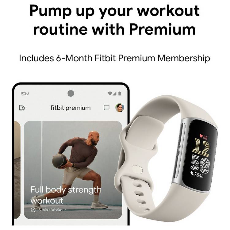 Fitbit Charge 6 fitness tracker porcelain (British brand)