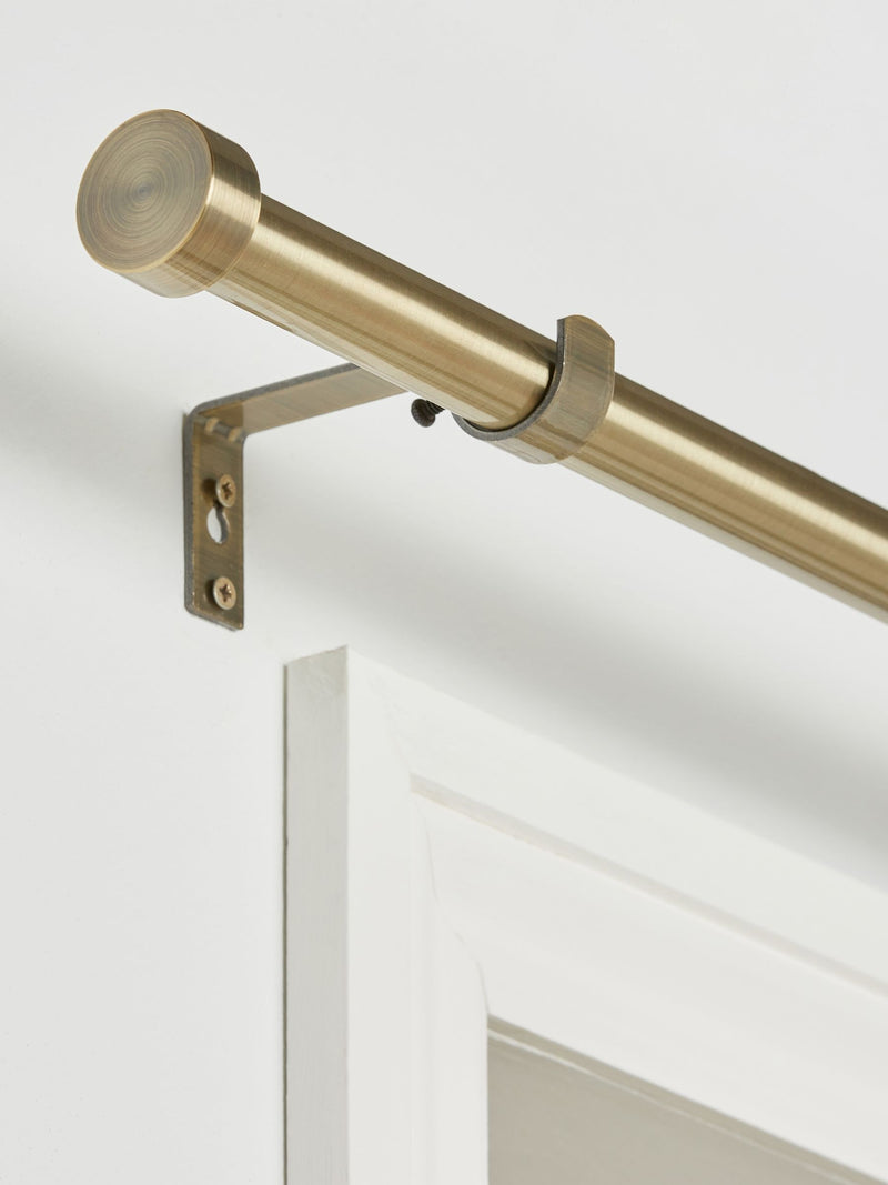 Antique Brass Stud Finial Extendable 28mm Curtain Pole Kit