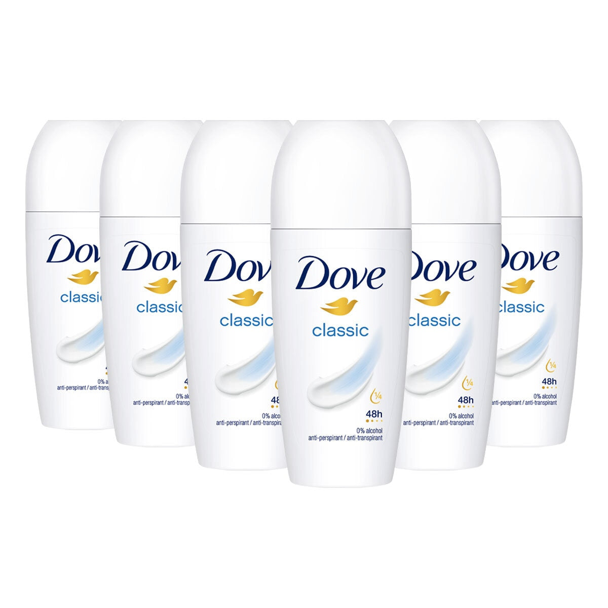 Dove Original roll-on deodorant 6x50ml - British product