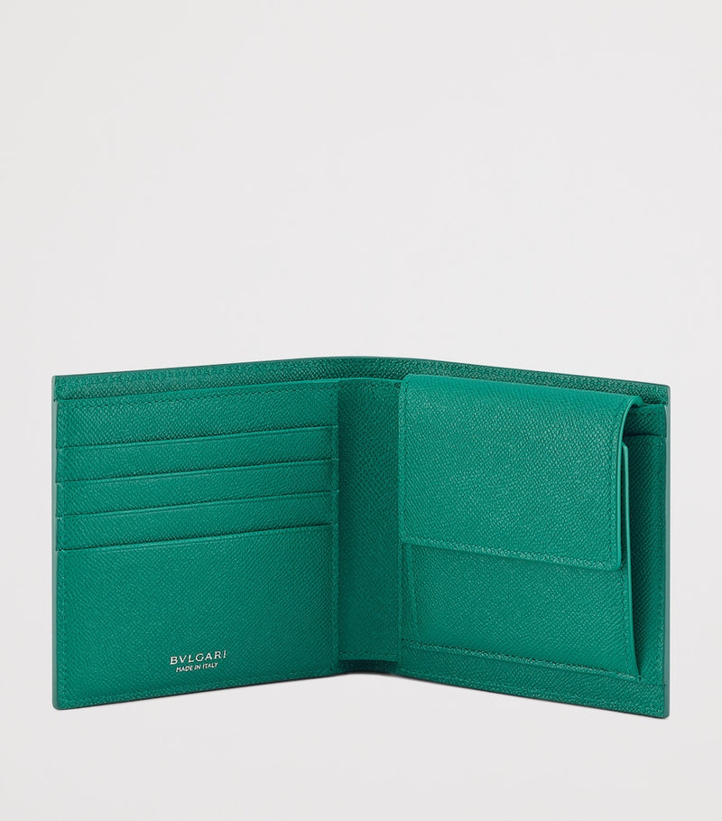 Bvlgari leather compact wallet grainy calf, UK version