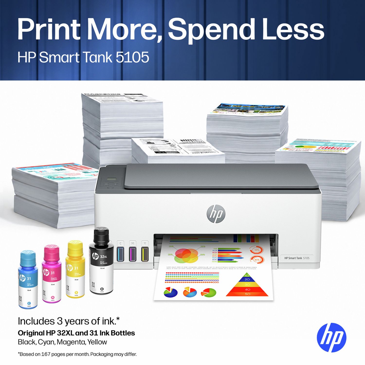 HP Smart Tank 5105 all-in-one wireless printer, UK version