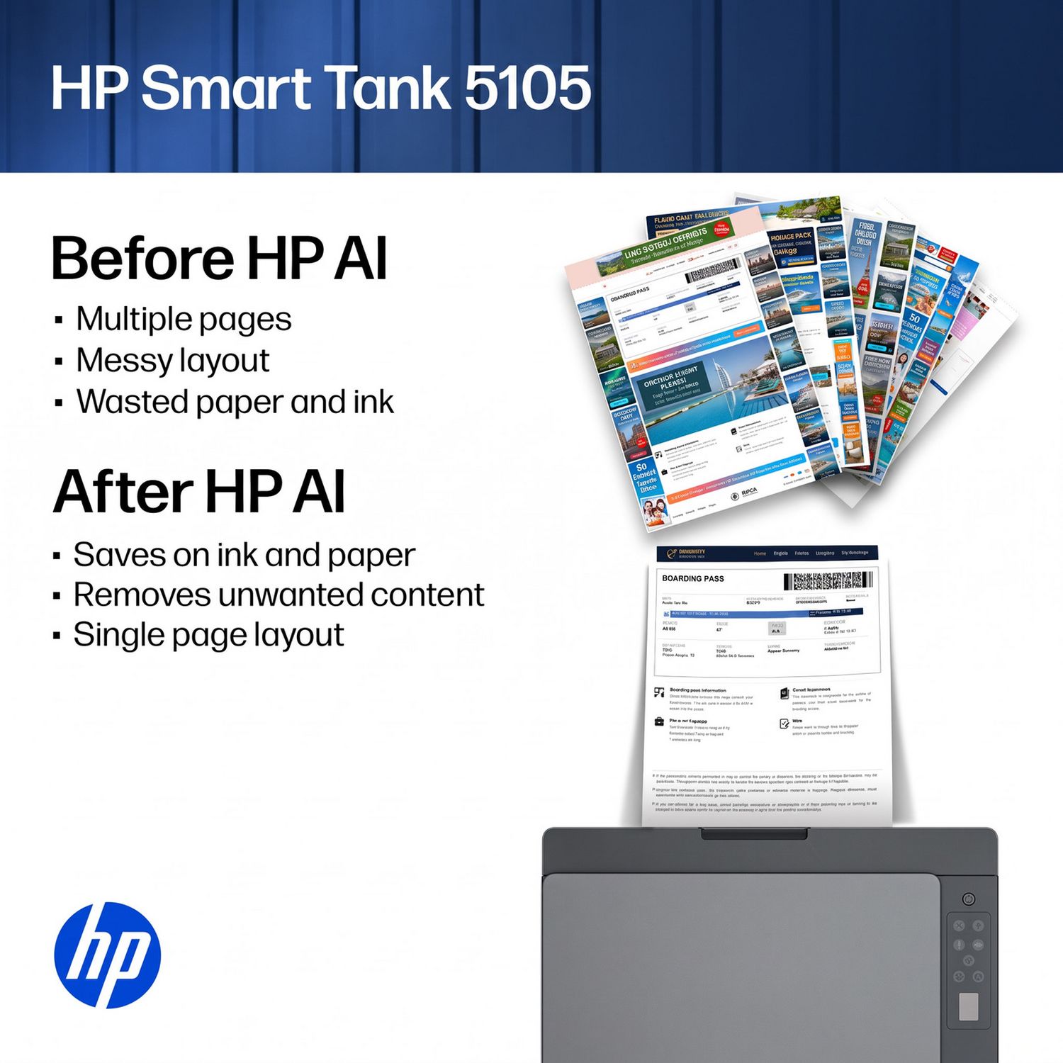 HP Smart Tank 5105 all-in-one wireless printer, UK version