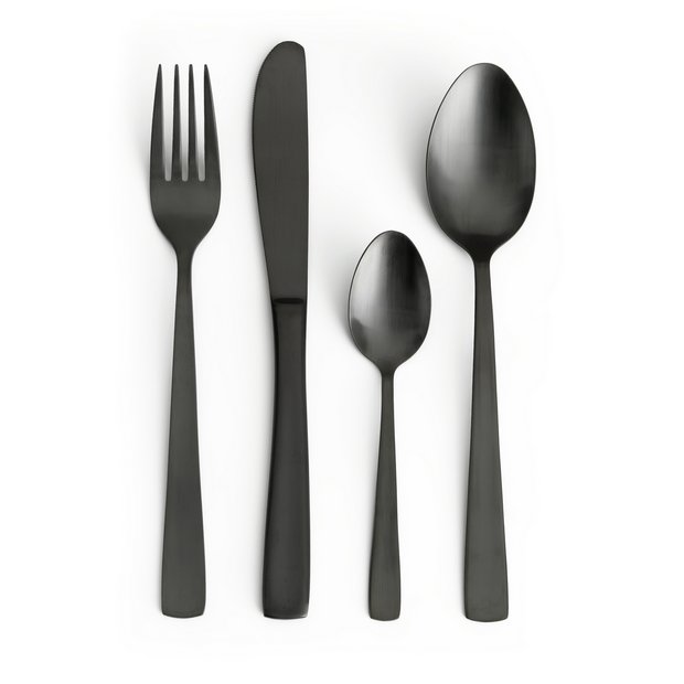 Habitat Satin cutlery set 16 piece stainless steel - British product
